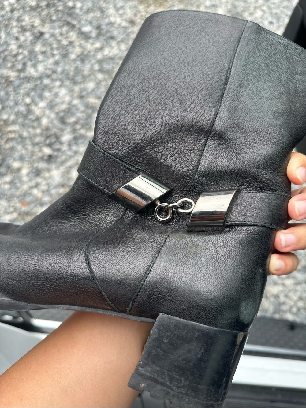Stuart Weitzman Black Leather Mid-Calf Block Heel Boots - Picture 11 of 11